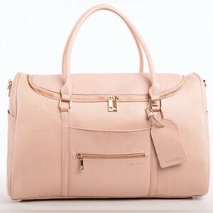 Fawn Design Pink Leather Weekender Bag